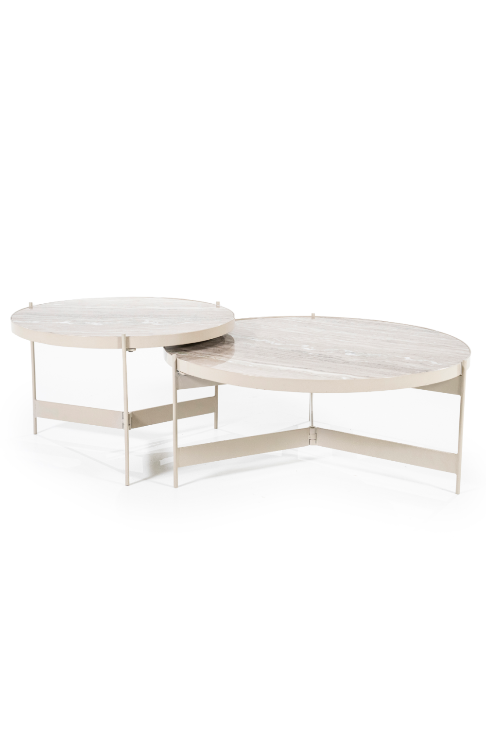 Ensemble de 2 tables basses modernes blanches