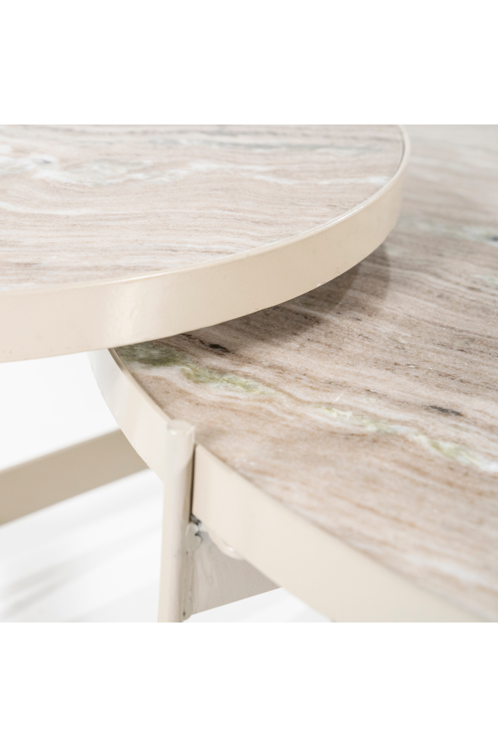Ensemble de 2 tables basses modernes blanches