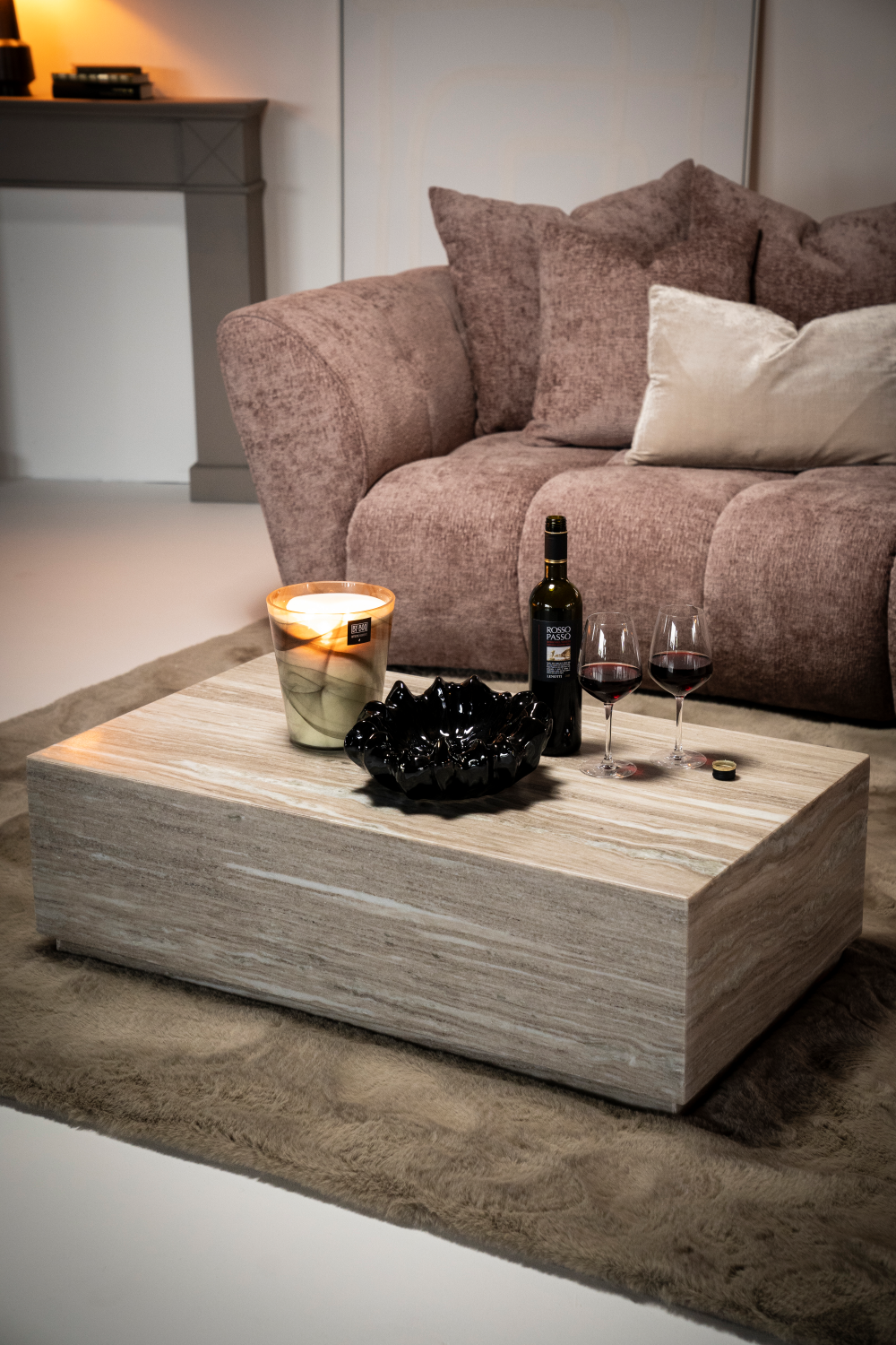 Table basse en marbre laqué