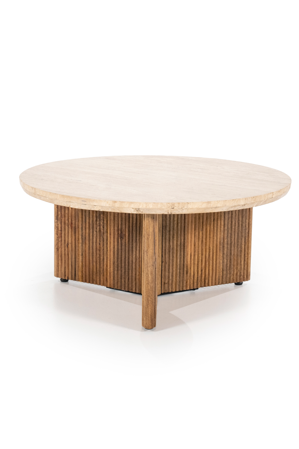 Table basse ronde en bois de manguier