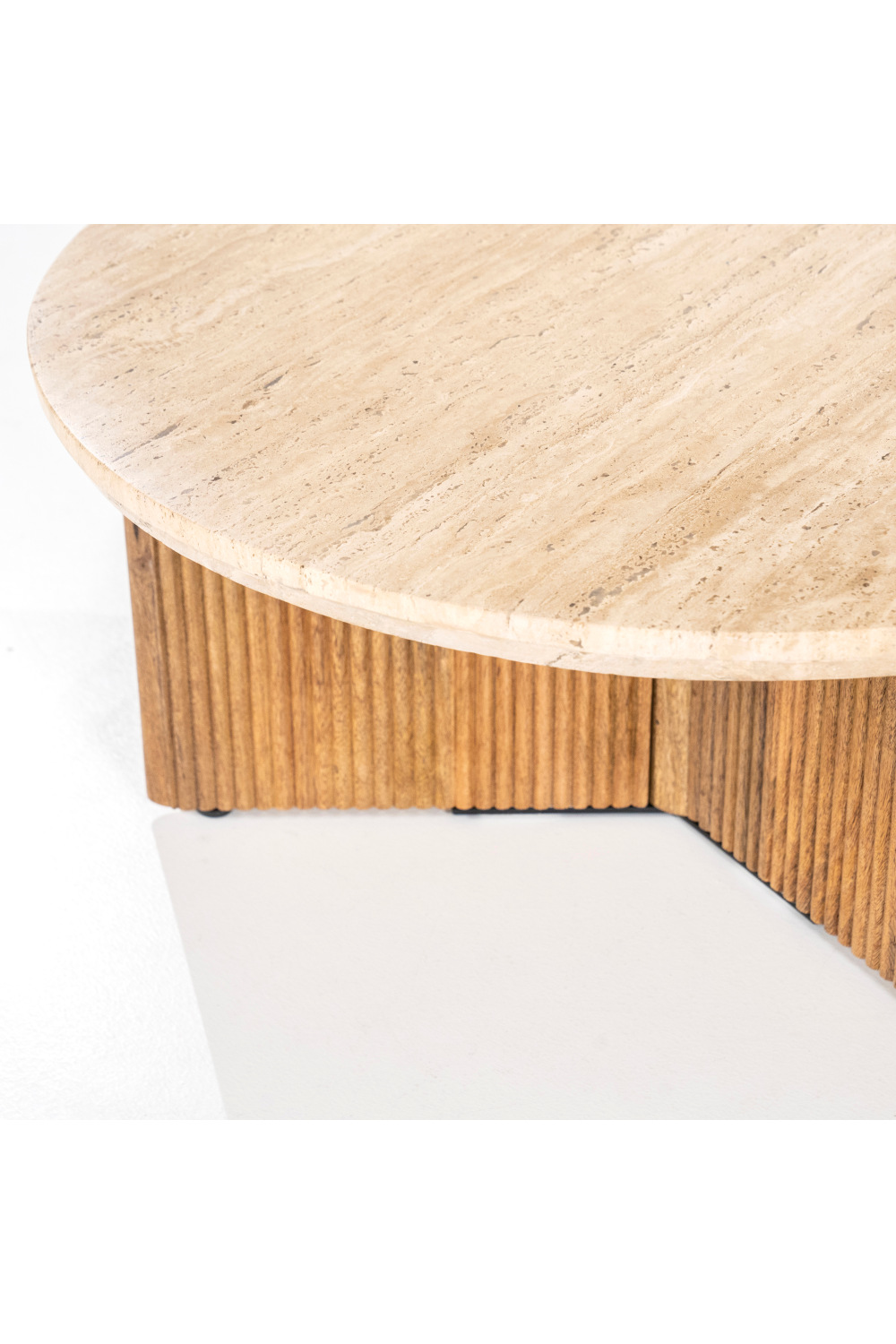 Table basse ronde en bois de manguier