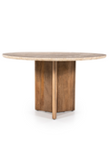 Table à manger ronde en bois de manguier
