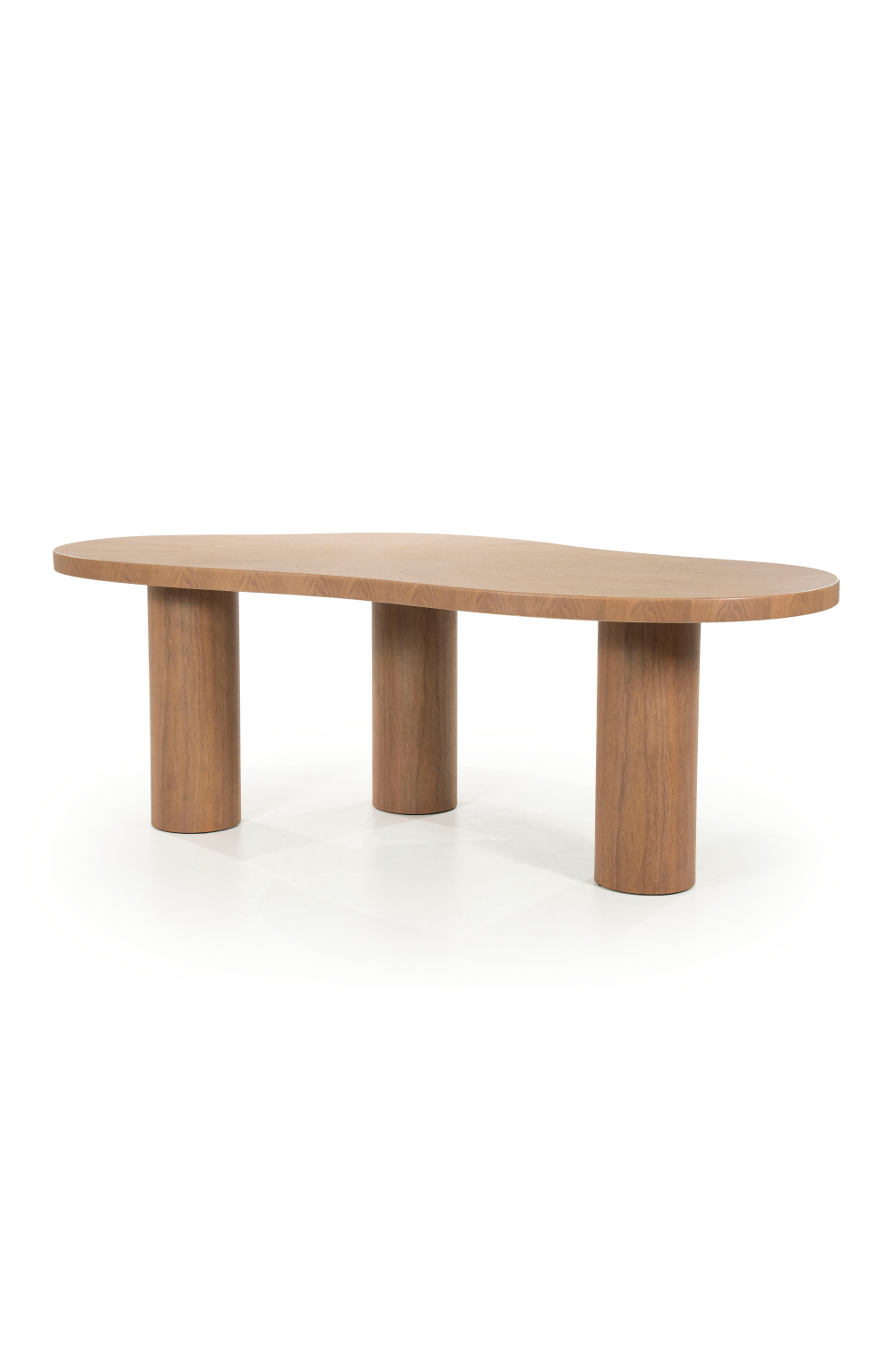 Table de salle à manger en noyer de forme organique