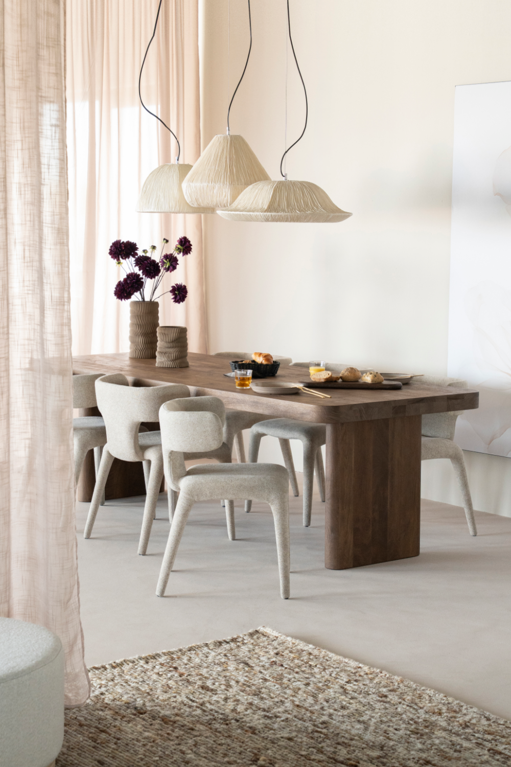 Table à manger en bois de manguier brossé
