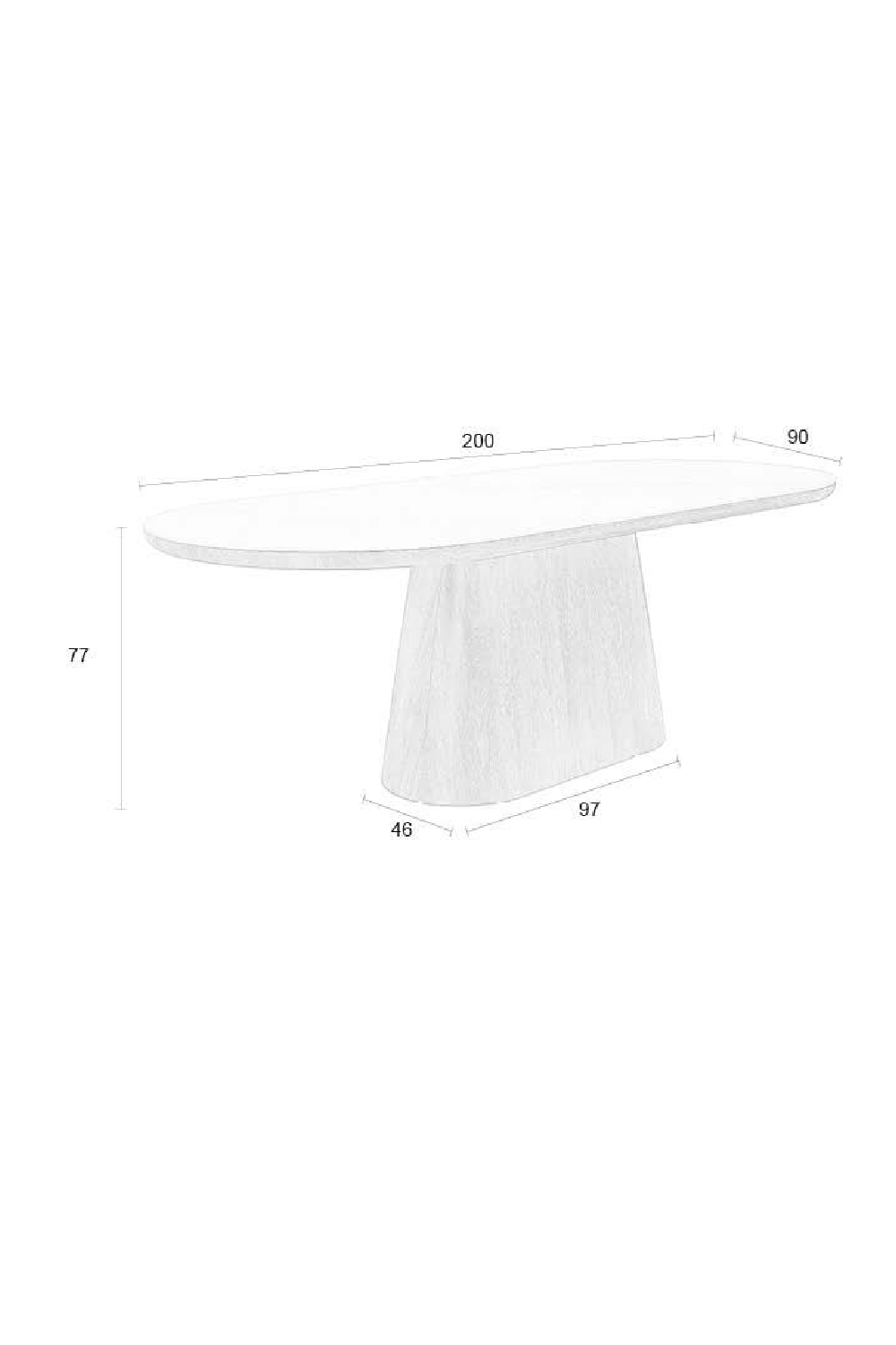 Table à manger ovale en bois