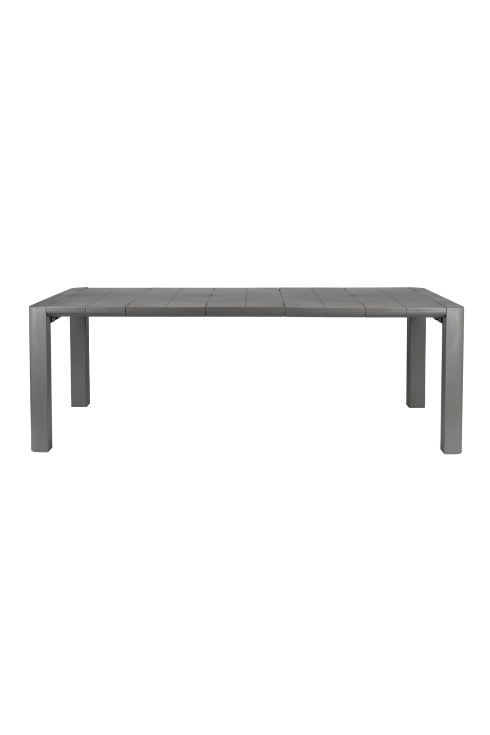 Table de salle à manger extérieure en acier gris