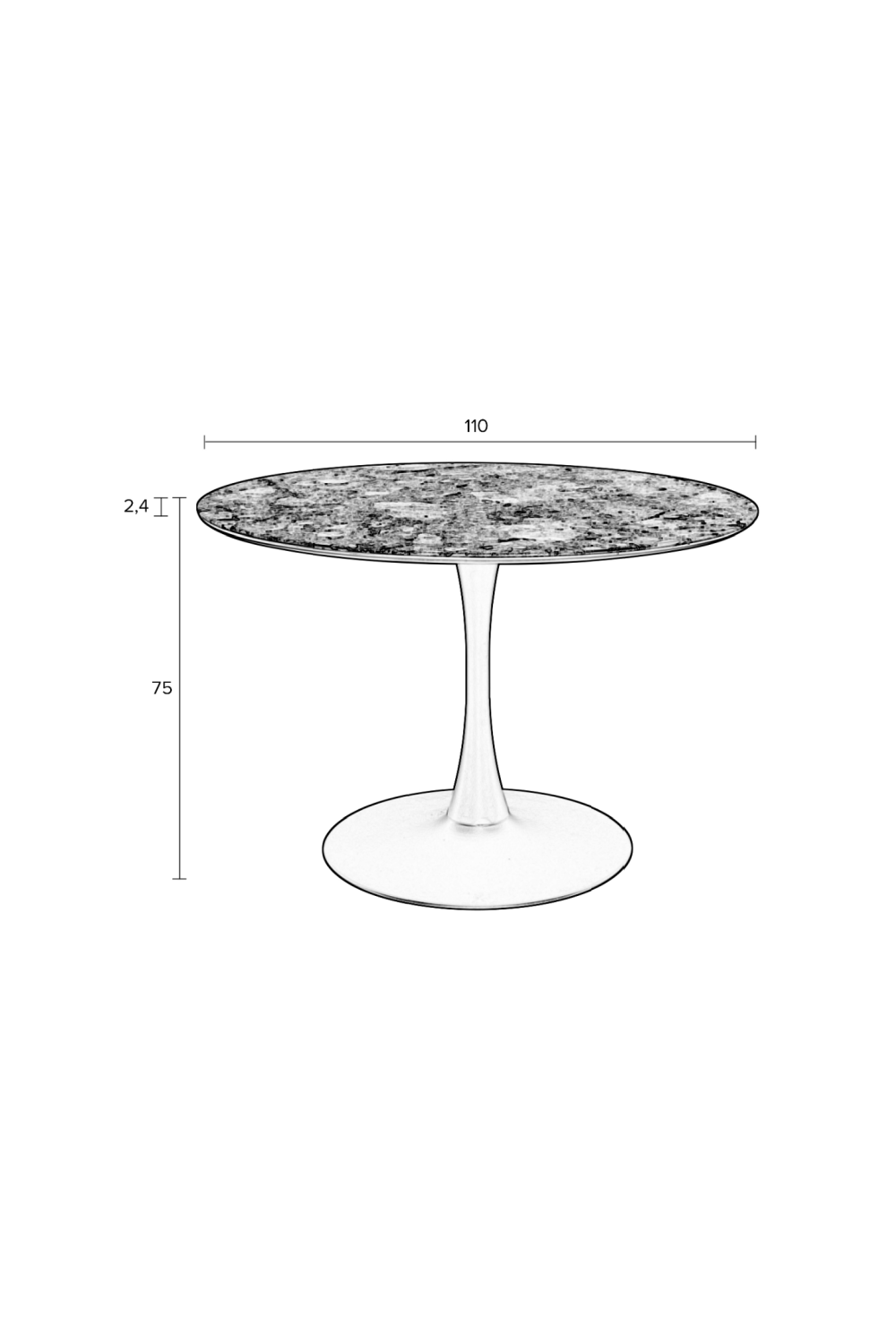 Table à manger sur pied marron