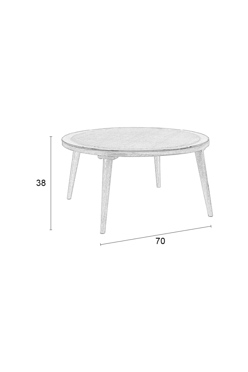Table basse moderne en rotin naturel