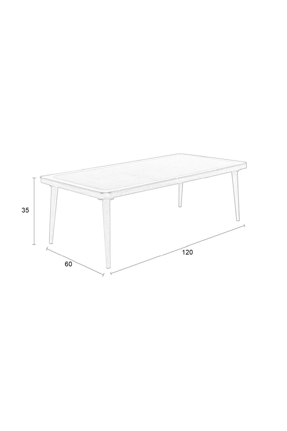 Table basse moderne en rotin naturel