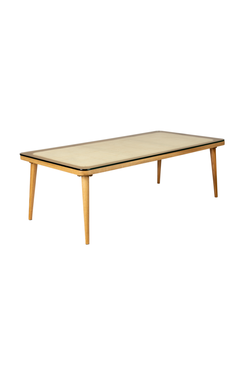 Table basse moderne en rotin naturel