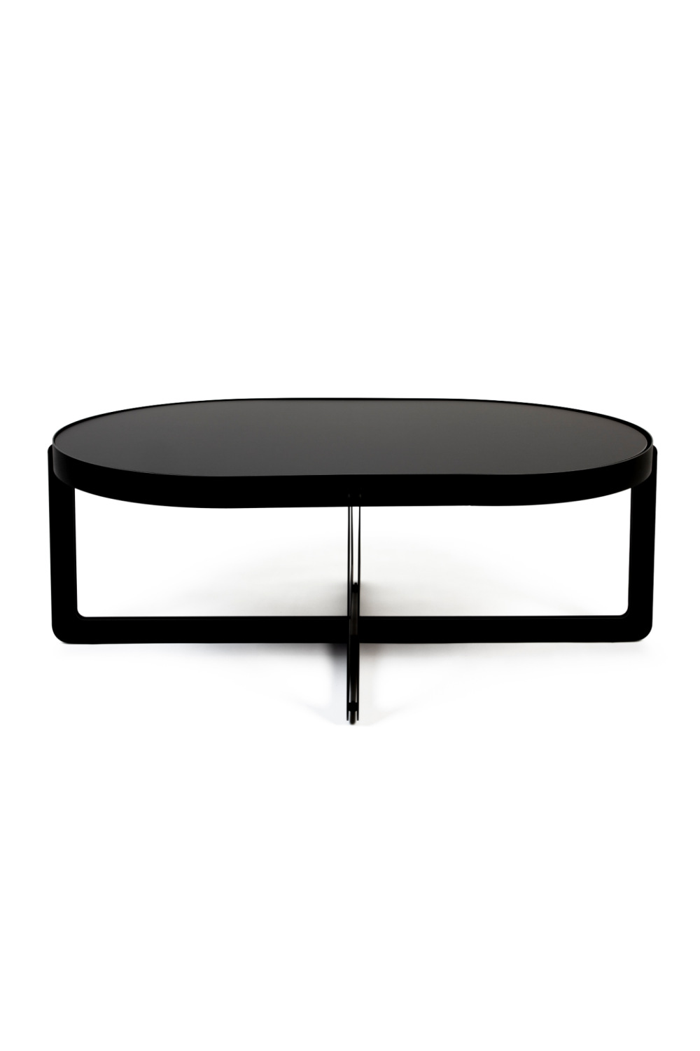 Table basse ovale à piètement croisé