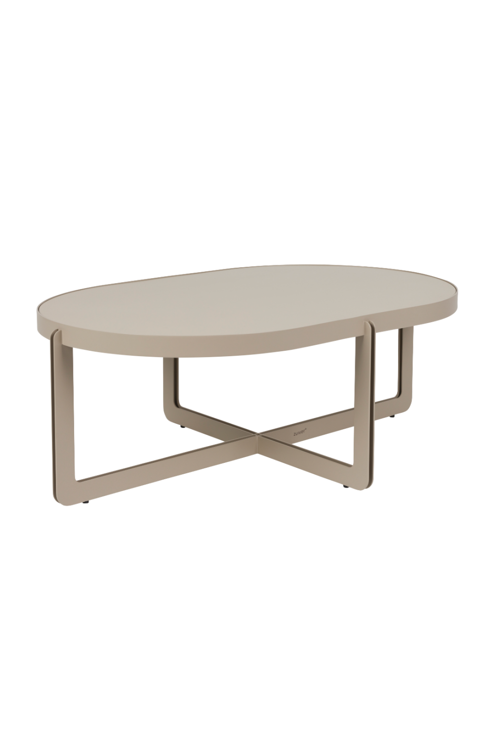 Table basse ovale à piètement croisé