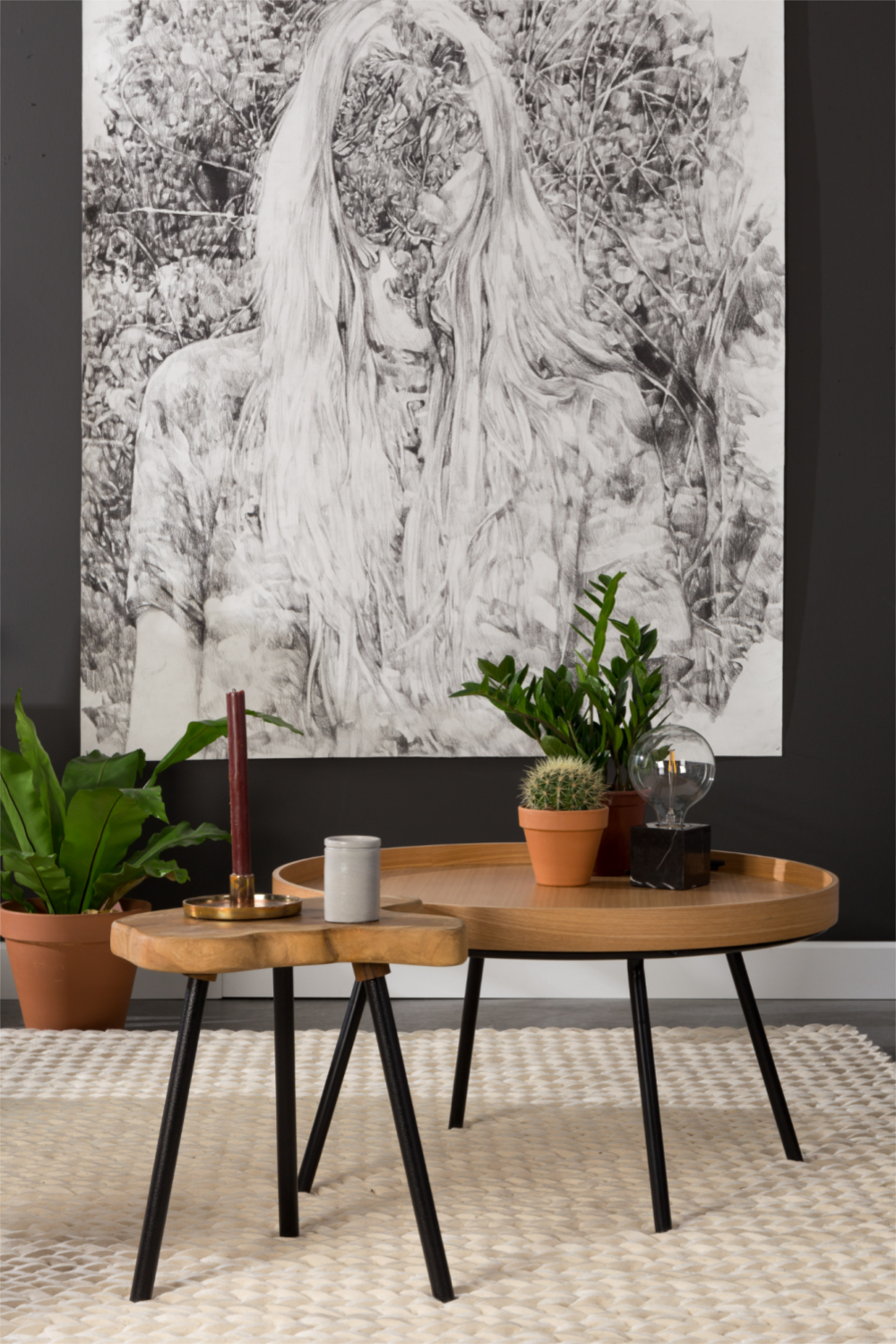 Table basse avec plateau amovible