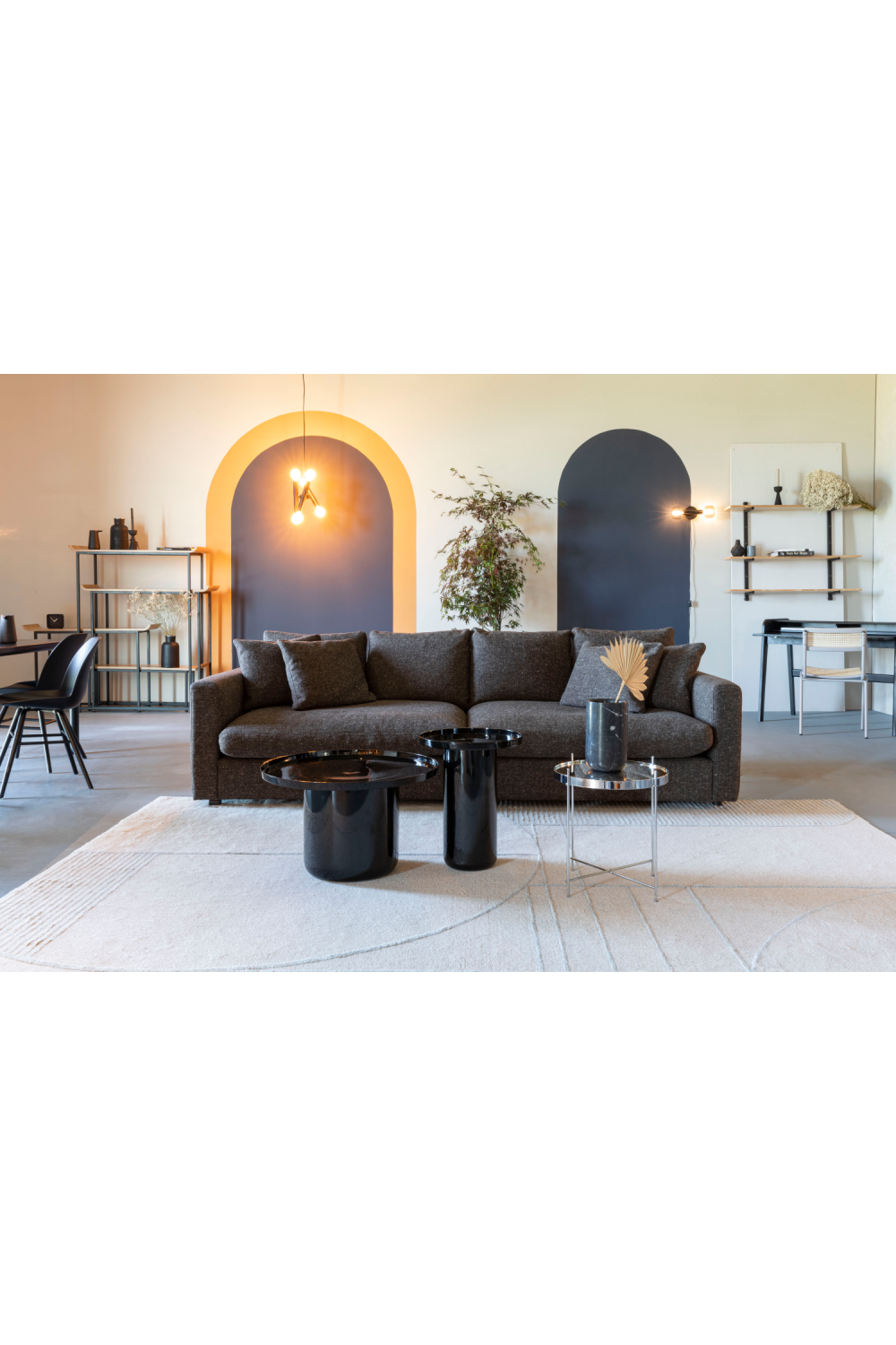 Table basse ronde noire