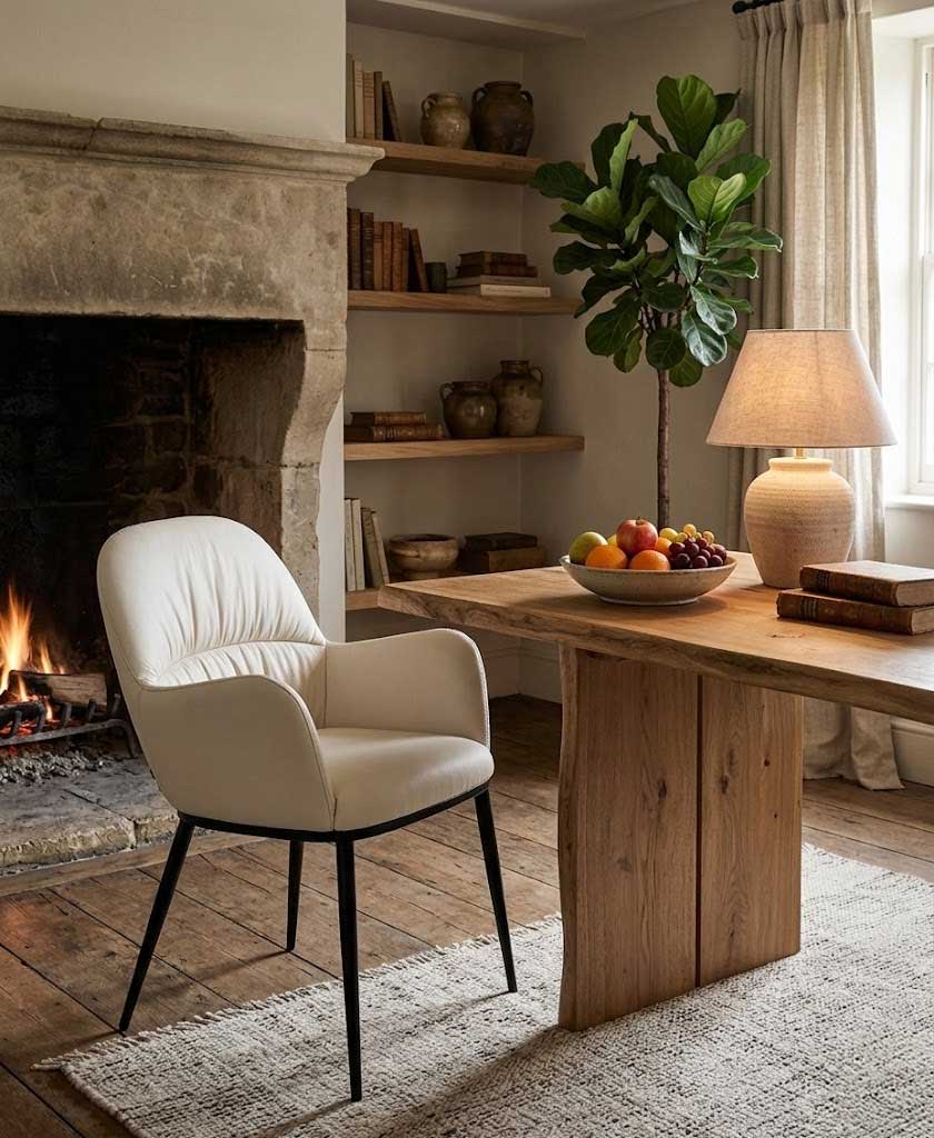 Fauteuil en cuir givré