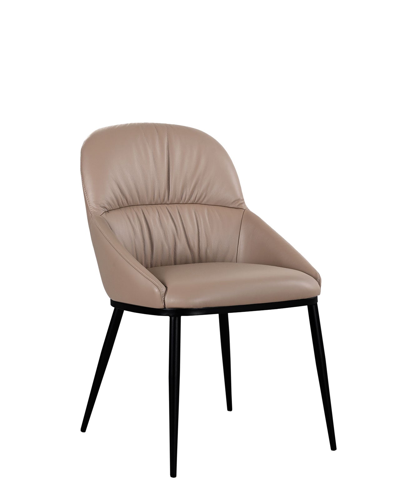 Fauteuil en cuir coloris moka (Paire)